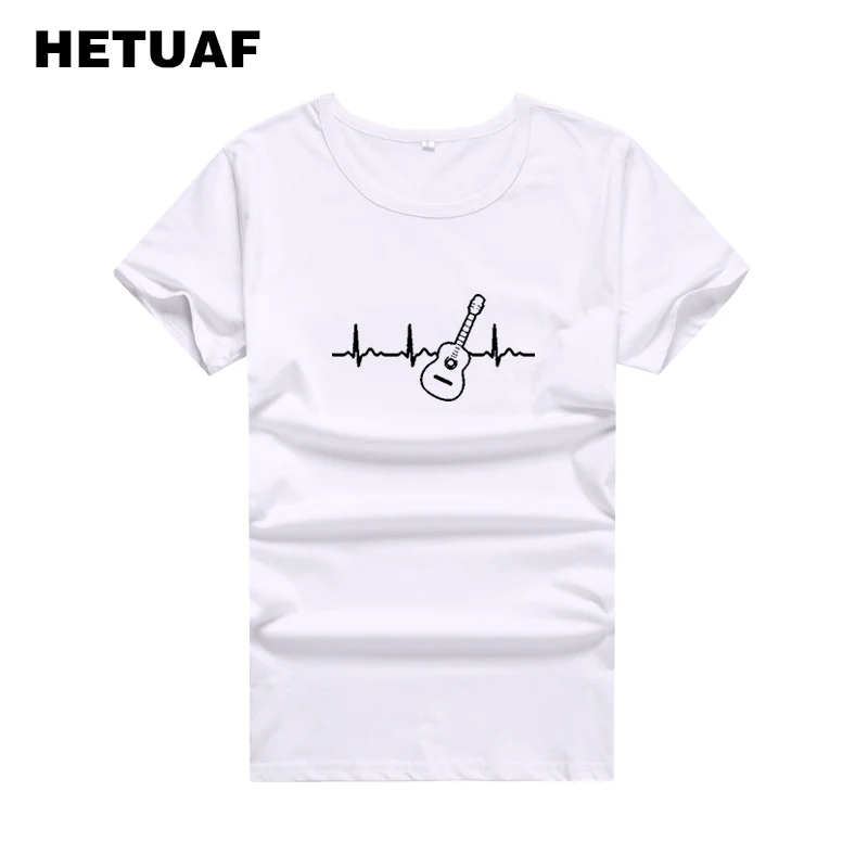 

Футболка HETUAF женская с рисунком гитары, модная уличная одежда, хлопковый топ в стиле Харадзюку, панк-рок