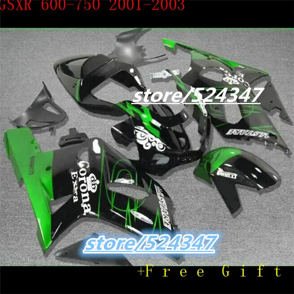 

B индивидуальный мотоцикл, Бесплатная упаковка GSXR600 750 01 02 03 GSXR600 750 серебро, голубые чернила, черная лодка, первые обтекатели