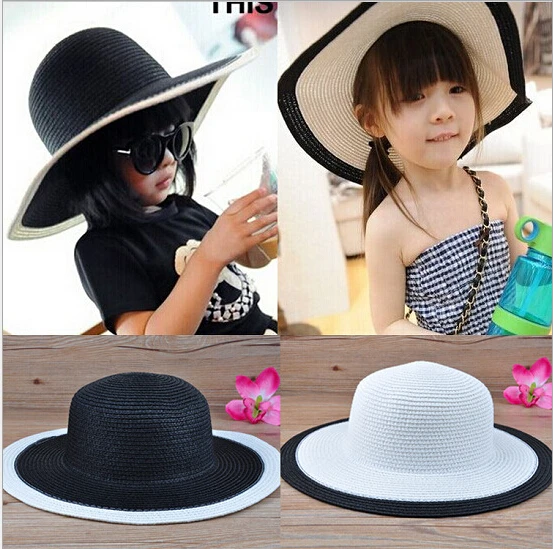 Новинка 2016 года шляпа с широкими полями для маленьких девочек флоппи-шляпа в
