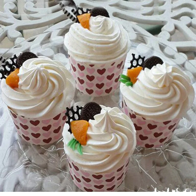 100pcs Flowers design cupcake Cake Paper Cup Molds High Temperature Resistance Baking Tools for birthday wedding festival party | Дом и сад