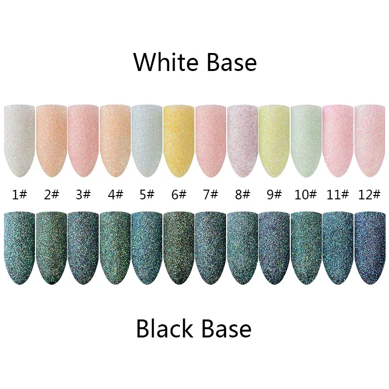 1 Box 12 Colors Laser Sugar Nail Glitter Powder Dust Shiny Gel Polish Sequins for Art Decoration Manicure | Красота и здоровье