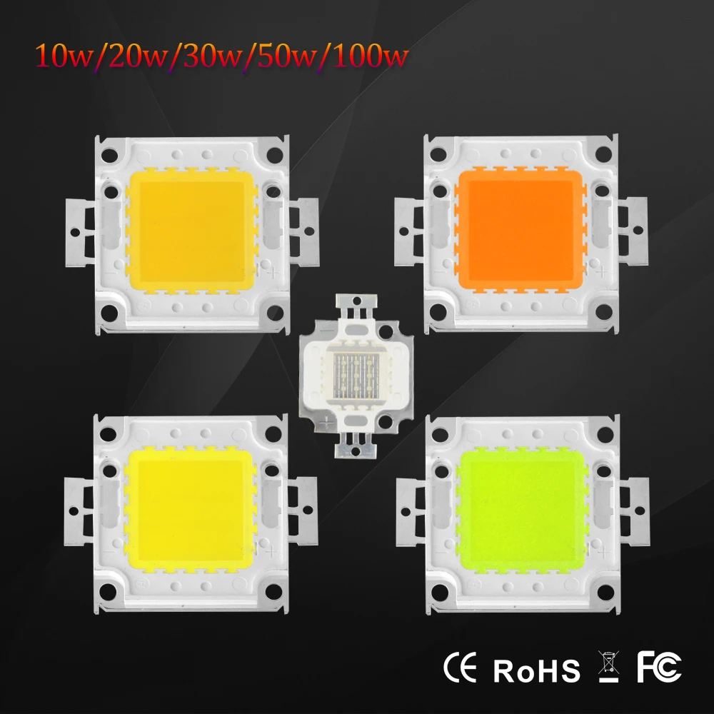 

LED RGB Chip Light bulbs DC 12V 10W High Power AC32-36V 20W 30W 50W 100W Integrated COB Led Bulbs For Floodlight Spotlight DIY