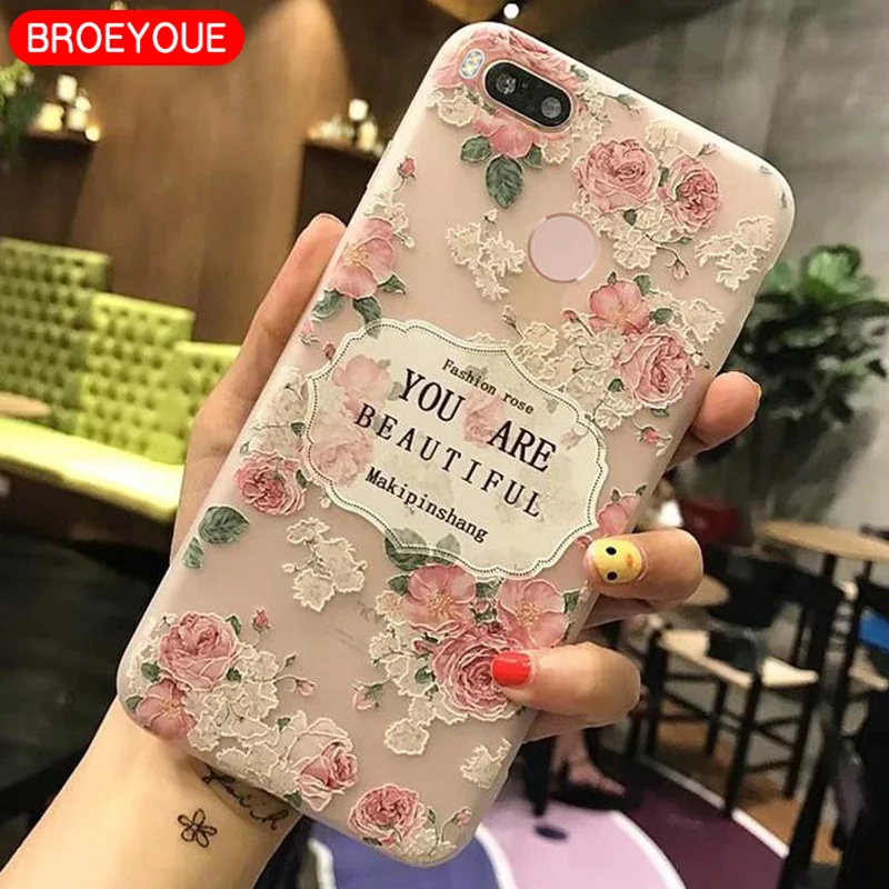 BROEYOUE чехол для Xiaomi Redmi 4A 4X 5A 5 Plus Note 4 Mi A1 5X рельефный силиконовый iPhone 6 6S 7 8 X |