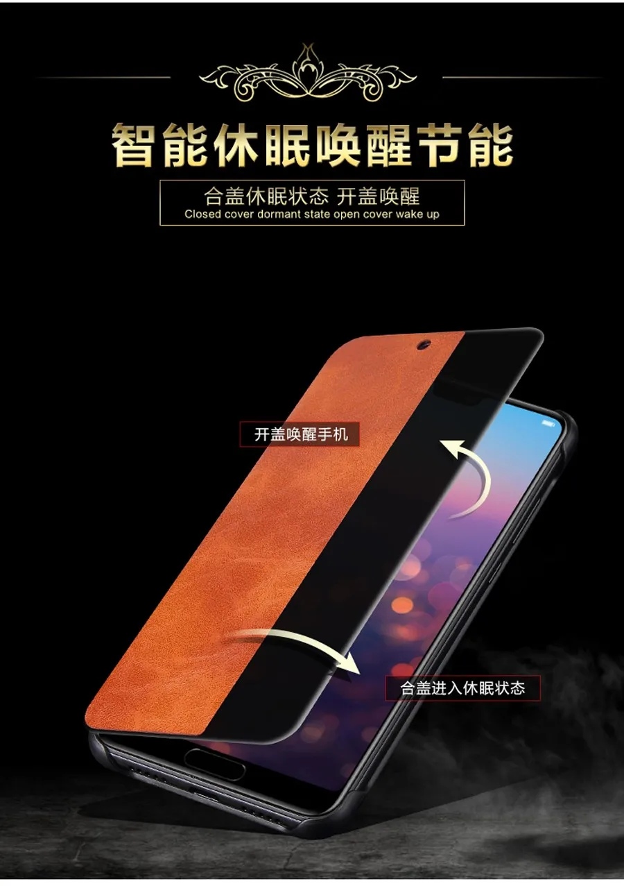 Чехол-книжка из натуральной кожи для Huawei P20 P30 P40 Pro с сенсорным экраном - купить по