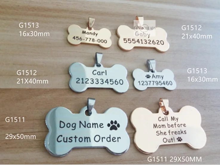 3 размера на выбор этикетка для собак из нержавеющей стали|charms engraved|engraved charmslogo charm