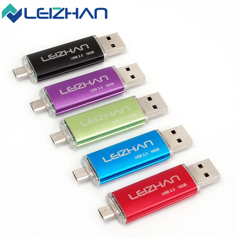 LEIZHAN OTG USB флэш накопитель карта памяти 128 ГБ 64 32 16 8 4G для Samsung Galaxy S7 S6 S5 2 0 Micro USB|USB