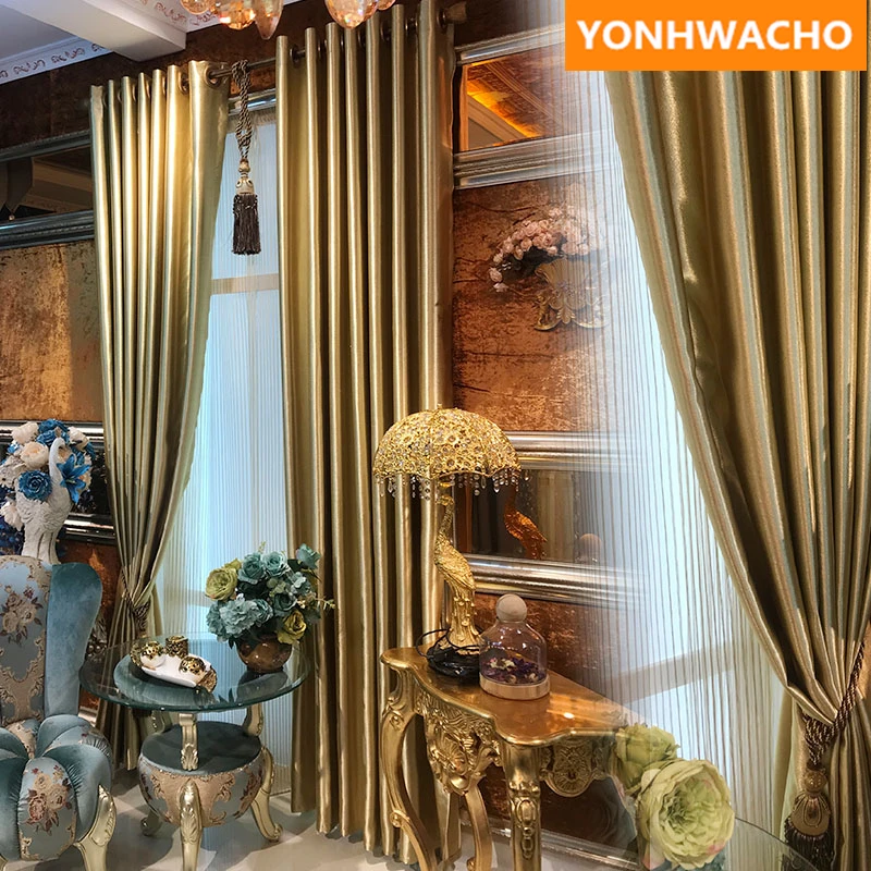 

Занавески на заказ, простые современные занавески для гостиной, монохромные однотонные тканевые шторы цвета шампанского и золотого цвета, светонепроницаемые занавески, фотопанели B239