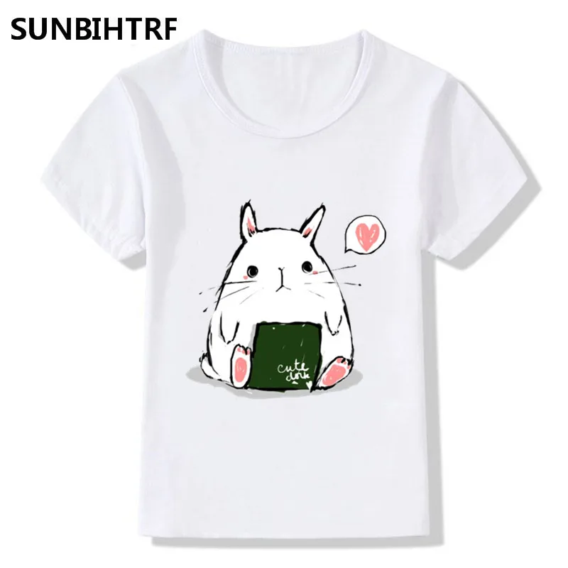 Детские Забавные футболки с единорогом и кроликом детские летние топы футболка