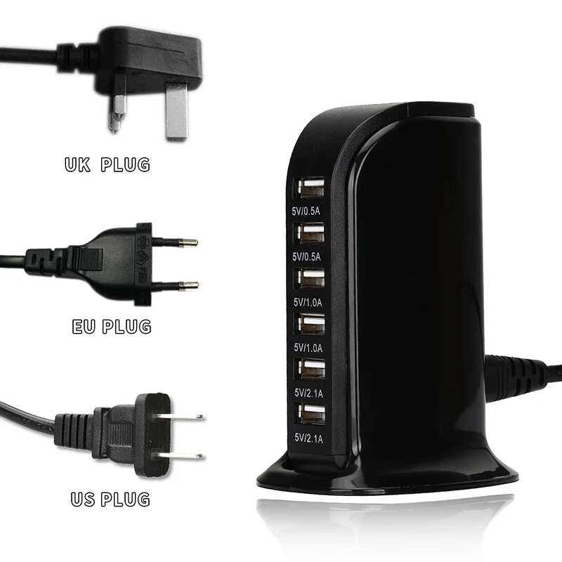 6 USB портов настольная док станция зарядное устройство адаптер дорожная стена для