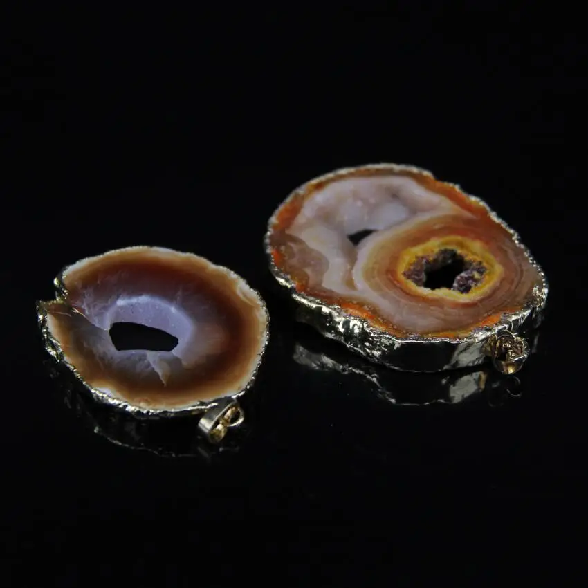 5 шт./лот оранжевые натуральные Агаты геодезические плиты в произвольной Форме