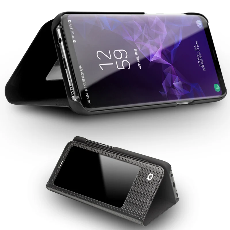 Чехол книжка QIALINO из натуральной кожи для Samsung Galaxy S9 Plus роскошный чехол ручной