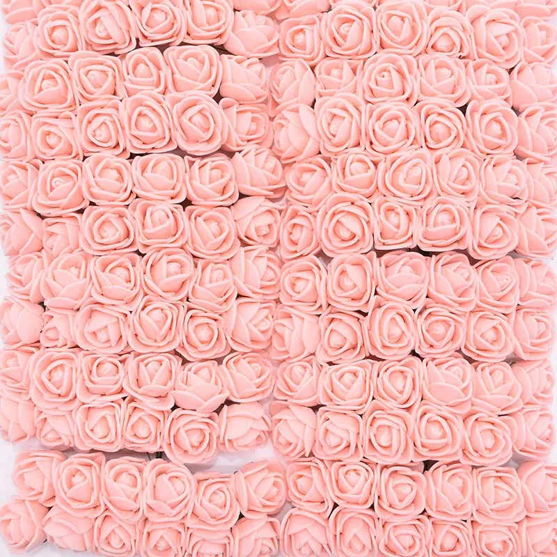 PE09 Peach 36/72 шт. 2 см мини пены розы искусственные цветы для свадьбы украшение автомобиля DIY, украшенные цветами; домашние туфли венок декоративный Свадебный букет поддельные цветок - Цвет: PE09 Peach