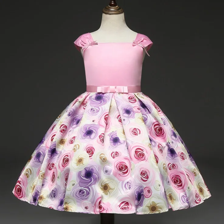 

2018 Summer sleeveless kids Girls Princess flower Dress