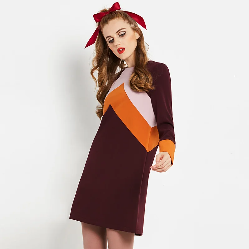 Sisjuly винтажное женское платье a line 1960s фиолетовое осеннее с длинным рукавом ретро