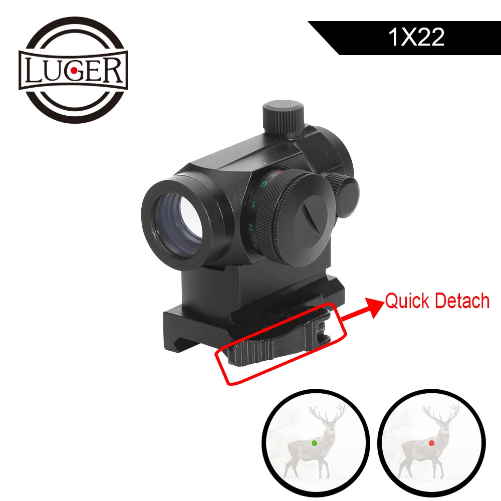 Прицел для винтовки LUGER 1X22 с красной точкой быстросъемный прицел зеркальной