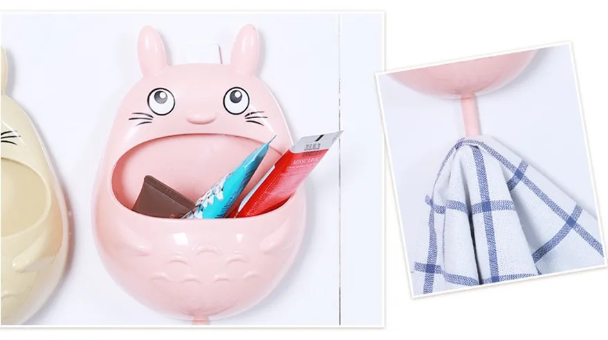 1PC Nordic Style Cute Kitchen Bathroom Multi-function Seamless Storage Box Toothbrush Toothpaste Hanging Rack LF 142 | Дом и сад