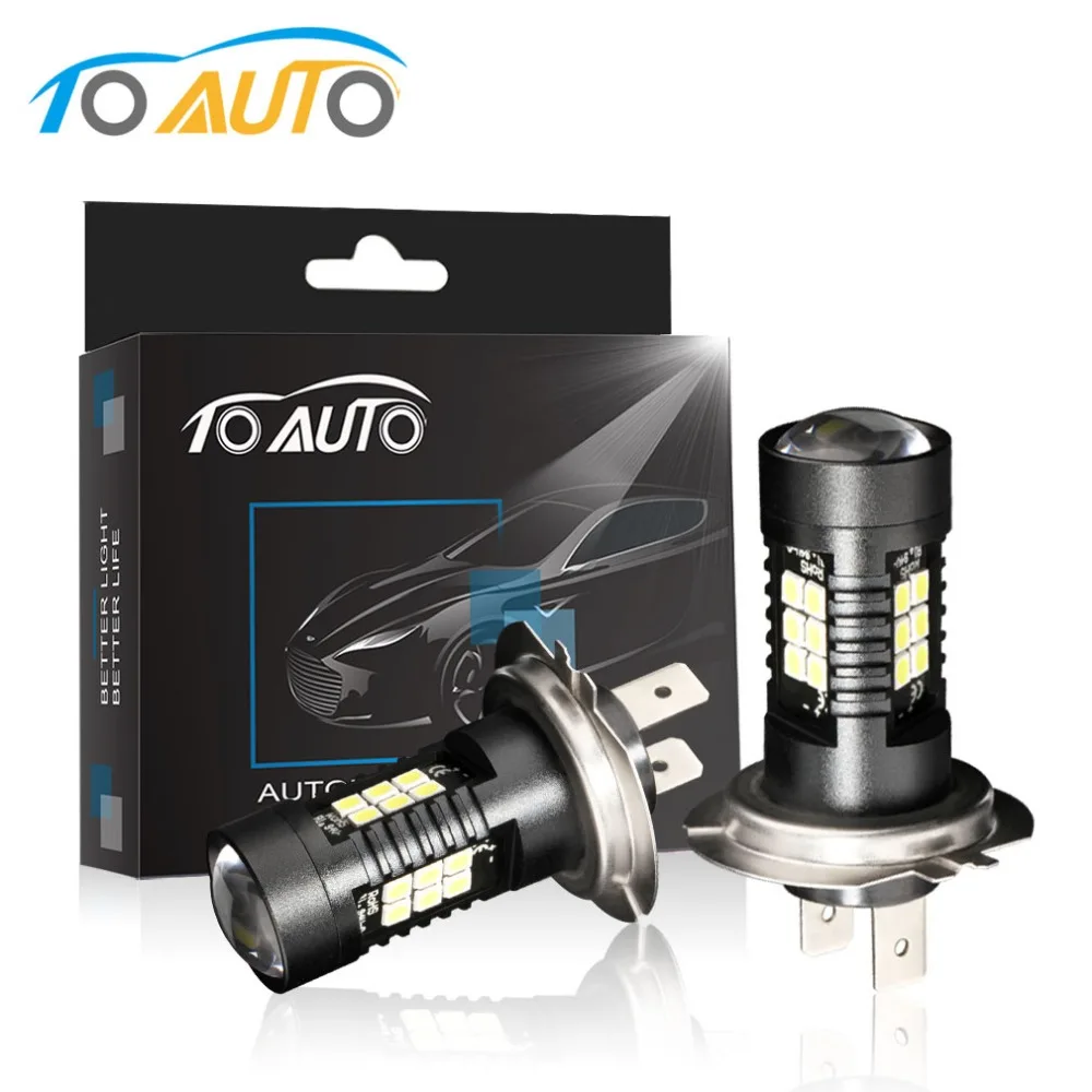2 шт. Автомобильные светодиодные лампы H7 6000 К 1200 лм 12 В 24 В|led fog light bulb|drl 12vfog bulb |