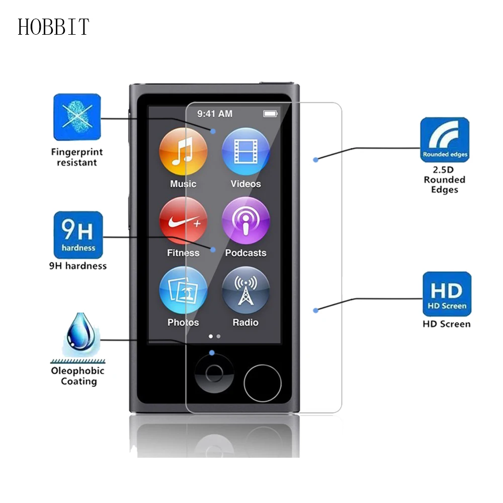 2 упаковки для Apple iPod Nano 7 0 3 мм 2.5D 9H закаленное стекло Защита экрана ультратонкая