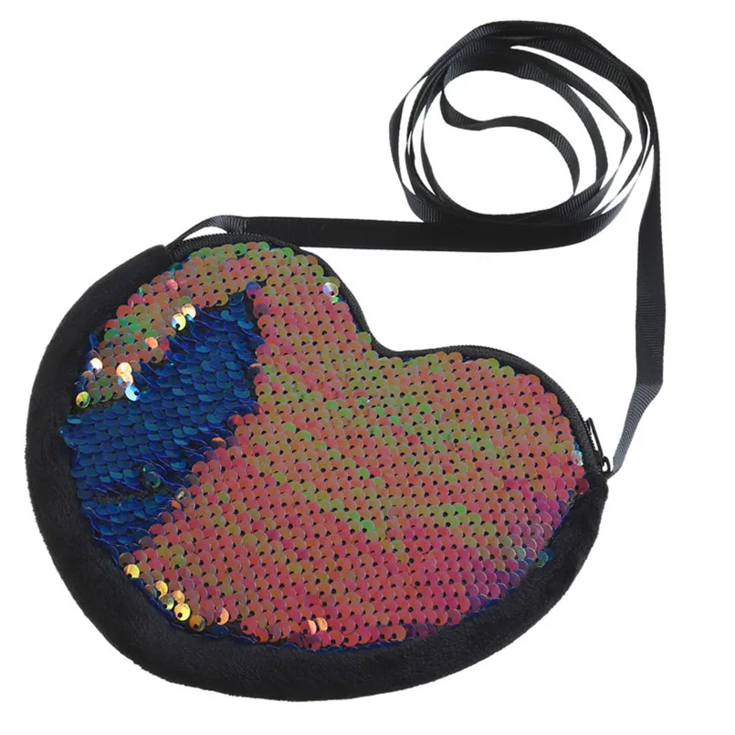 Новая детская сумка милая на плечо для девочек в форме сердца с блестками bolsos mujer