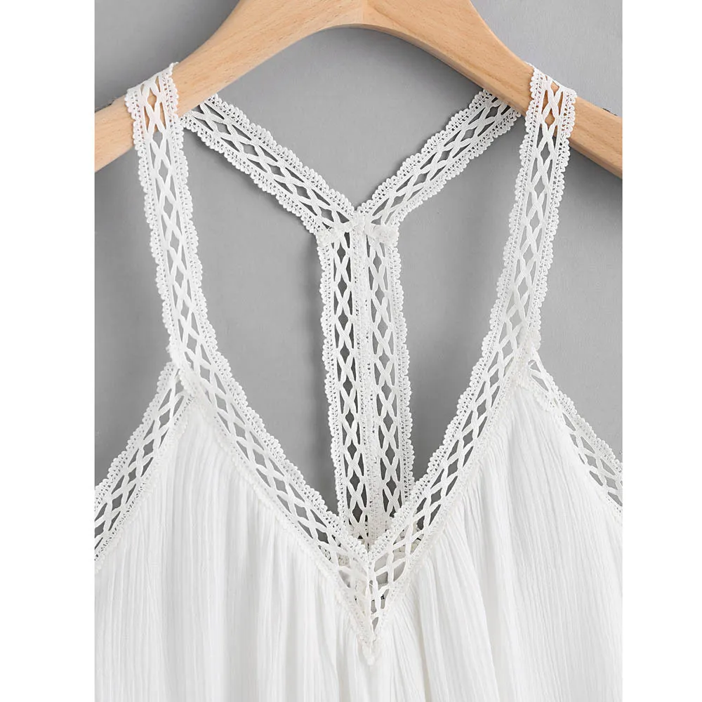 2017 Новых Женщин Вскользь Рукавов Растениеводство Топ Жилет Танк Рубашка Блузка