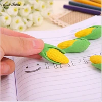 2pcs new corn style eraser removable leafs rubbers lovely creative stationery erasers for kids office school students supplies