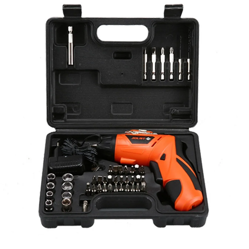 with 45 bits Mini Electric Screwdriver with 45 Bits Drill Cordless Electric Screwdriver Household Rechargeable Screwdriver Battery Power Tool - Цвет: with 45 bits