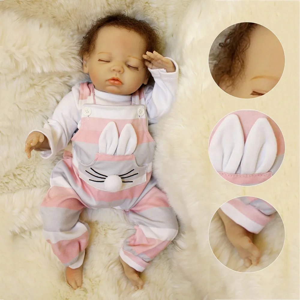 18inch Silicone Reborn Lifelike Sleeping Baby Doll Kids Playmate Gift for Girls Baby Alive Soft Toys for Bebe Reborn Toys