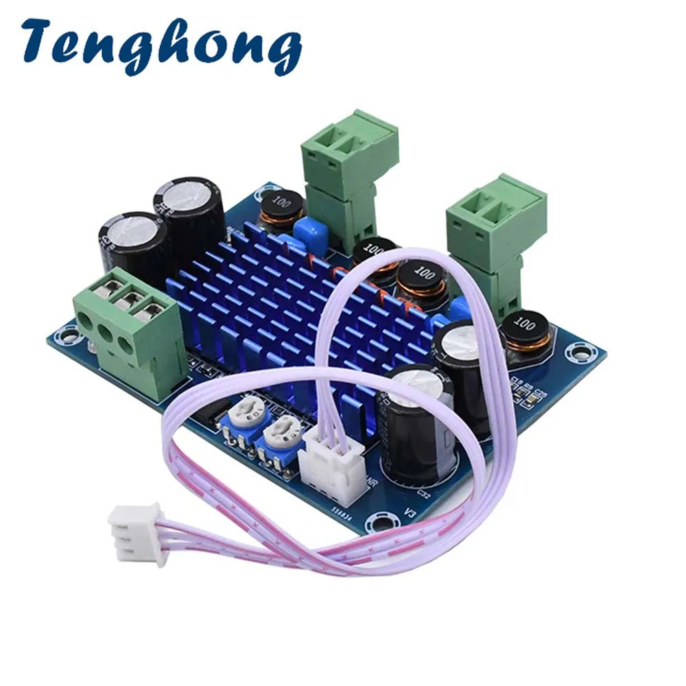 Tenghong TPA3116D2 120 Вт * 2 Цифровой HIFI усилитель плата DC5 28V шасси специальный штекер в