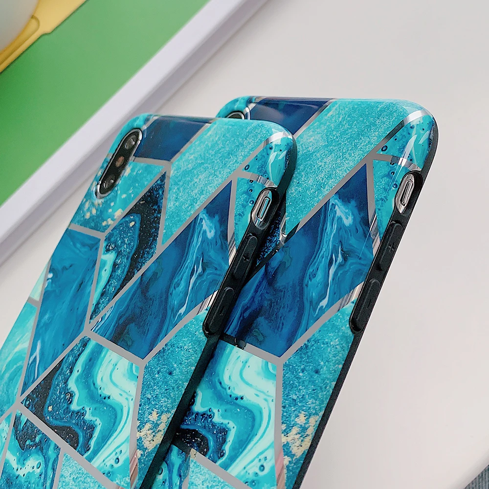 Beyour чехлы для телефонов с геометрическим мрамором iPhone XR XS Max 6 6S 7 8 Plus X мягкий чехол