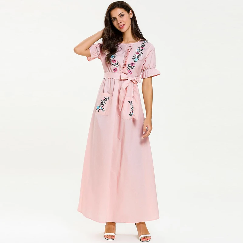 Платье размера плюс, Vestidos Longo Robe Femme Ete, Летнее Длинное богемное Платье макси с вышивкой, Бандажное Хлопковое платье, женская одежда