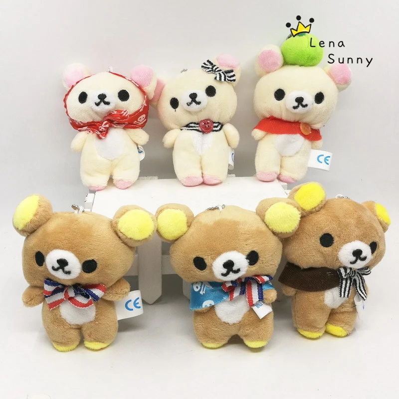 50 шт./лот Kawaii шарнирный рилаккума медведь плюшевая игрушка 10 см маленький мишка