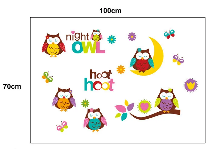 Красочные сова милые птицы хорошая ночь Съемный Виниловый детский сад детская