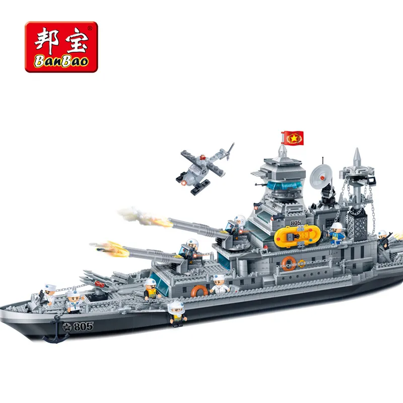 BanBao Cruiser Carrier военные строительные блоки совместимые с другими учебными кубиками