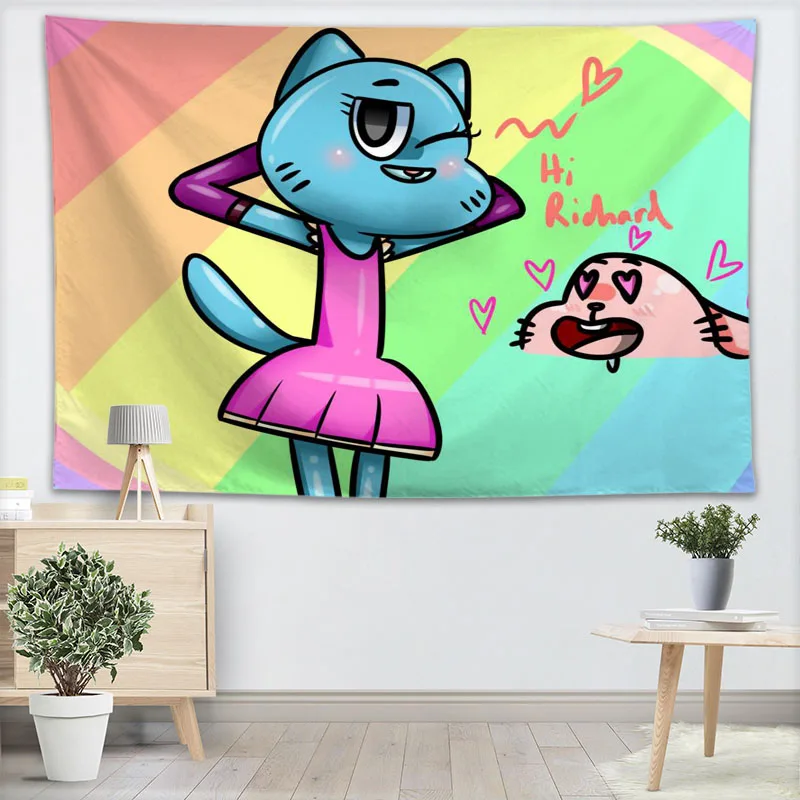 Gumball аниме настенные гобелены предметы интерьера на стену подвесной гобелен лес для домашней вечеринки на день рождения украшения, 100x150 см, 140X250 см - Цвет: 9