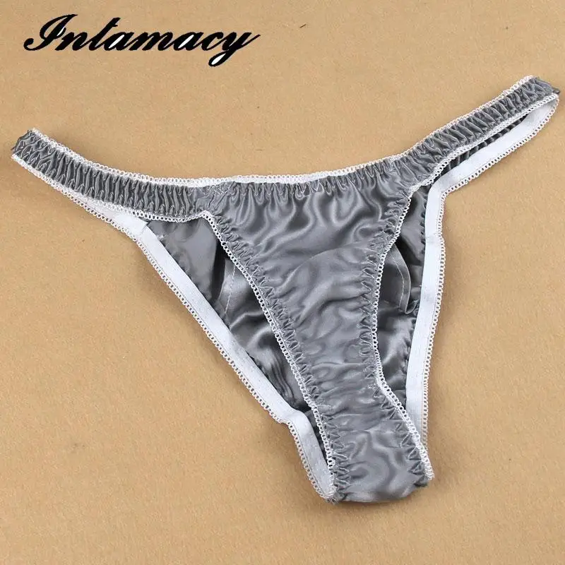 100% Шелковые Мужские штаны с низкой посадкой T Сексуальные Стринги удобное