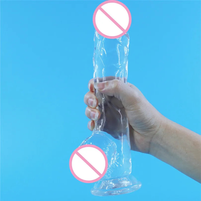 Секс игрушка фаллоимитаторы прозрачный цвет женский массажер тело ТПЭ
