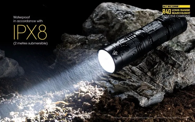 NITECORE R40 флэш-светильник 1000 люмен XP-L HI светодиодный белый светильник с перезаряжаемой батареей наружная поисковая ручная лампа