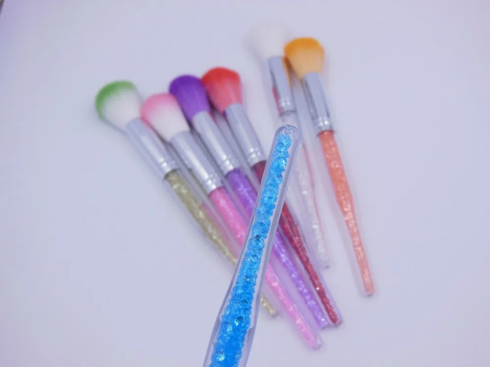 Одноцветная Кисть для макияжа стразы ручка розовый синий красный белый цвет