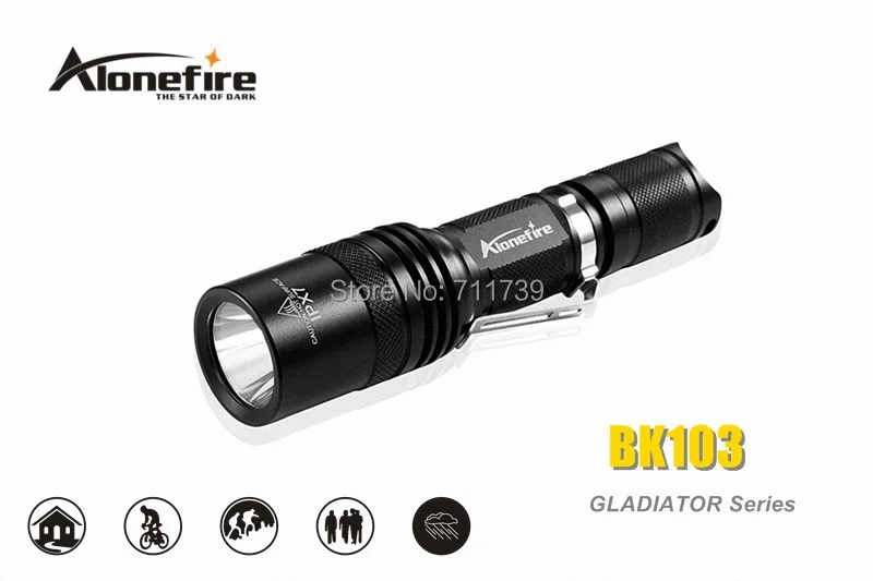 AloneFire гладиаторская серия BK103 CREE XM L2 LED 5 режимов портативный светодиодный фонарик