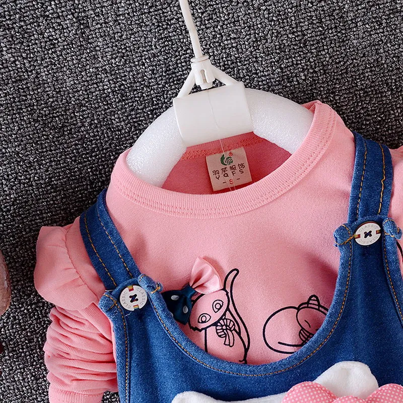 Лидер продаж новые комплекты для маленьких девочек весна 2019 Детская футболка с