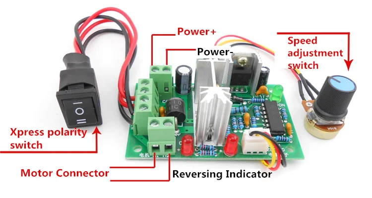 Реверсивный переключатель DC регулятор частоты вращения двигателя 150W 10V-40V 0% - 100% PWM