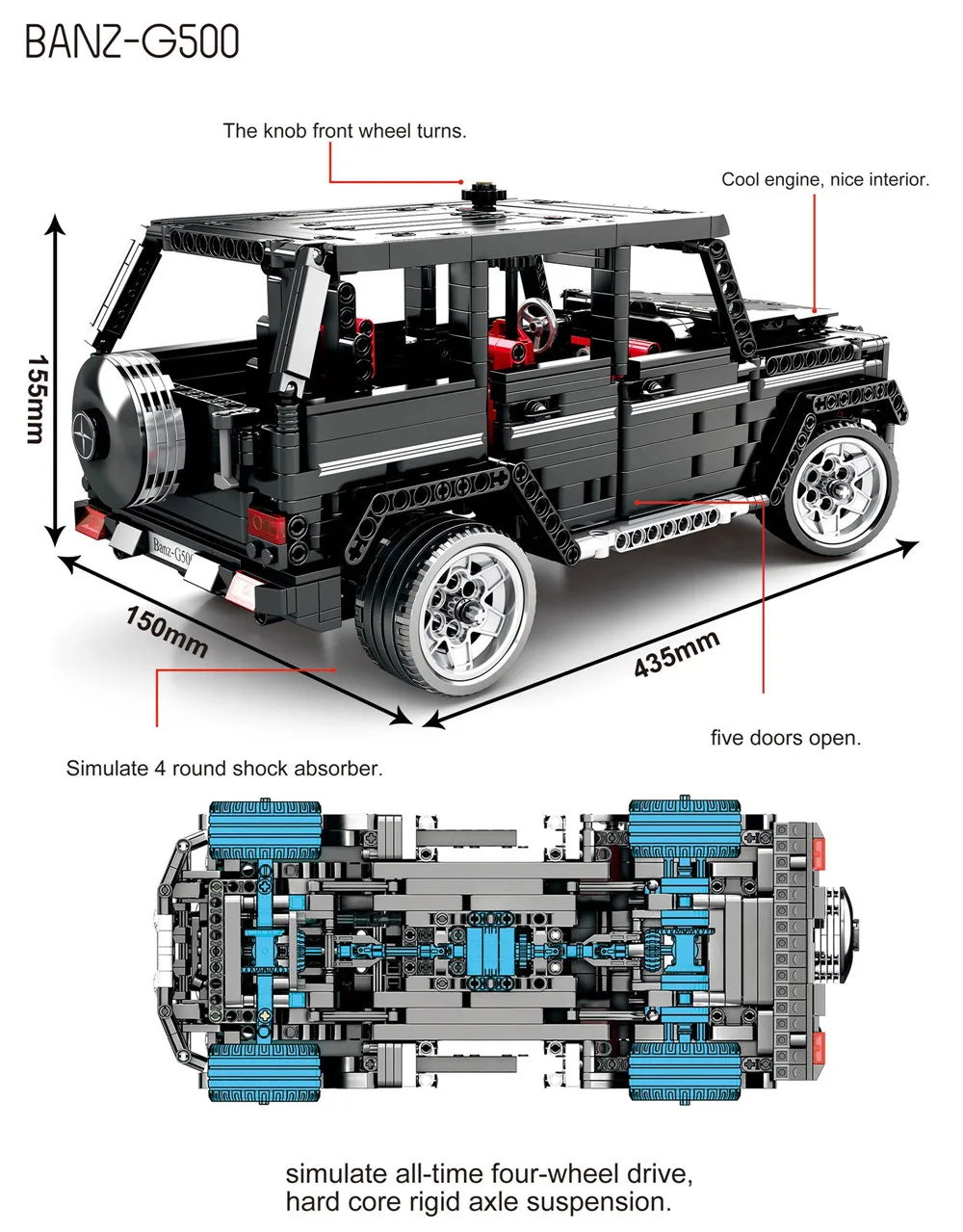 Technic G Class SUV G500 внедорожники автомобильные строительные блоки набор кирпичей