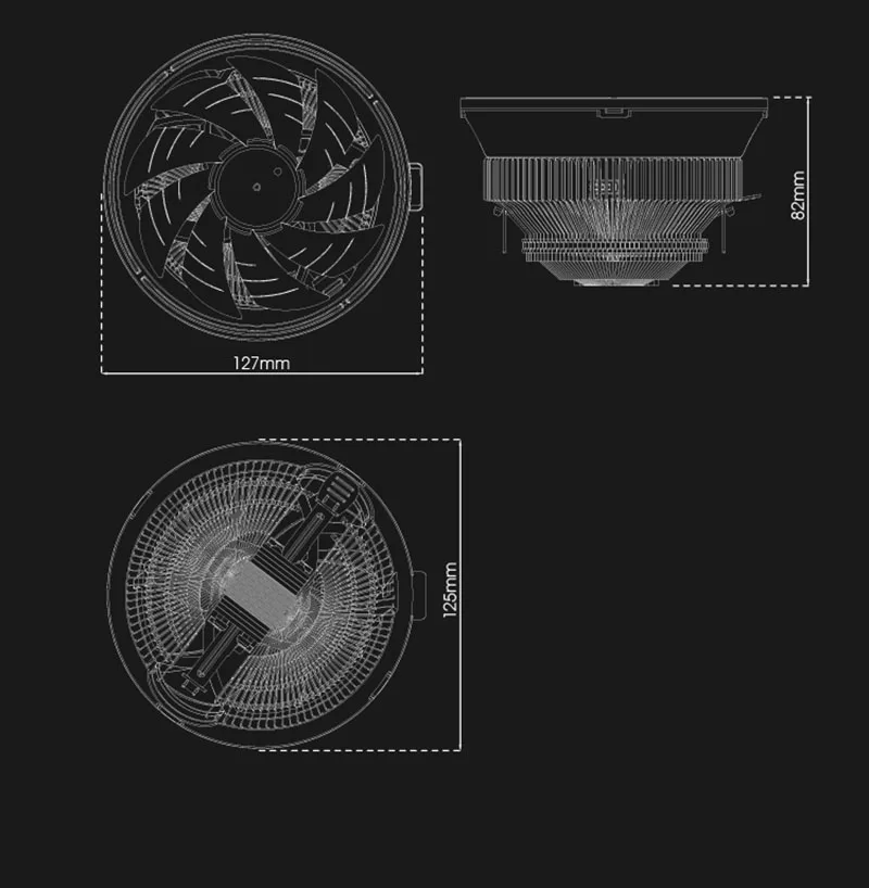 Darkflash Aigo кулер для процессора светодиодный вентилятор 125 мм AMD Intel бесшумный 3Pin PC воздушный кулер для охлаждения процессора LGA/115X/775/AM3/AM4 радиатор