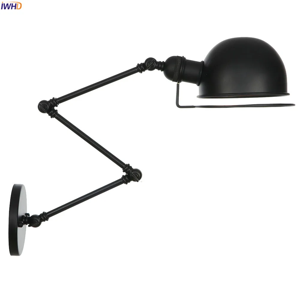 IWHD скандинавский стиль ретро черные Настенные светильники для спальни рядом с