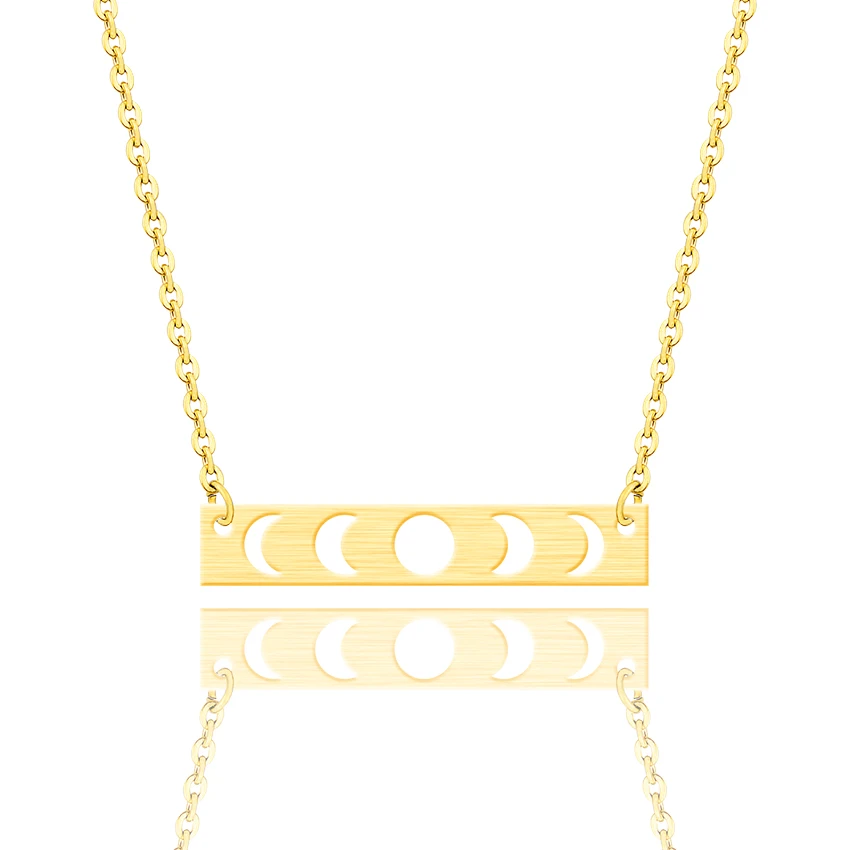 Женское колье из нержавеющей стали винтажное ожерелье с подвеской солнца луны