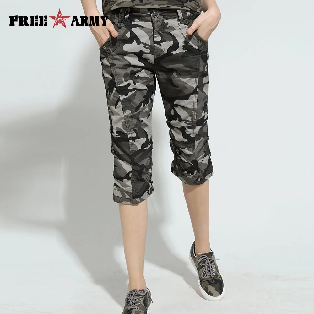 Женские камуфляжные брюки до колен со средней посадкой|pants scarf|pants fallshorts 2xl |