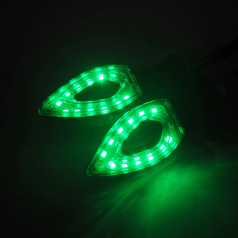 2PCS LED Turn Signals Motorcycles Indicators Flowing Sequential Blinkers 14 Leds 12V Flashers Amber Light Lamp Universal |
