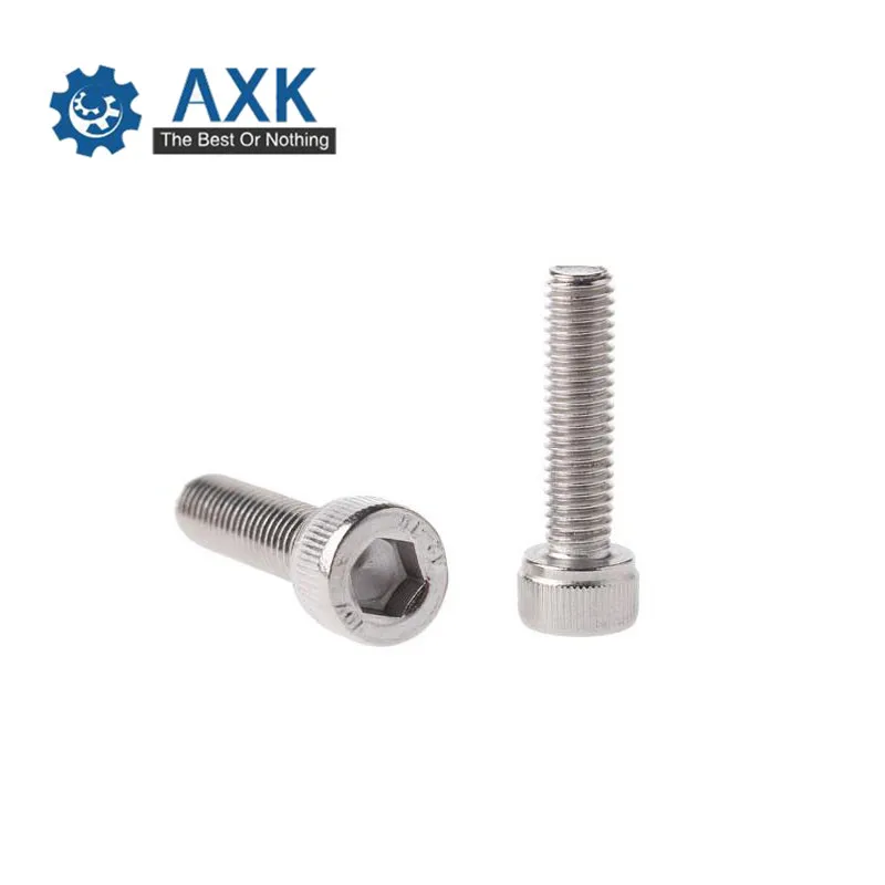 100 шт. M1.6/M2/M2.5 DIN912 A2 70 304 Винты с шестигранной головкой из нержавеющей стали