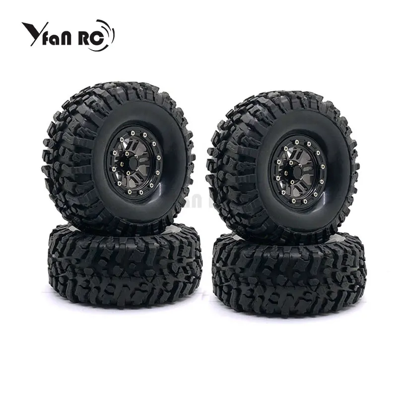 4 шт. 1 9 дюйма Beadlock Колесные диски и резиновые шины для 1/10 RC Rock Crawler Axial SCX10 RR10 AX10 Рейф