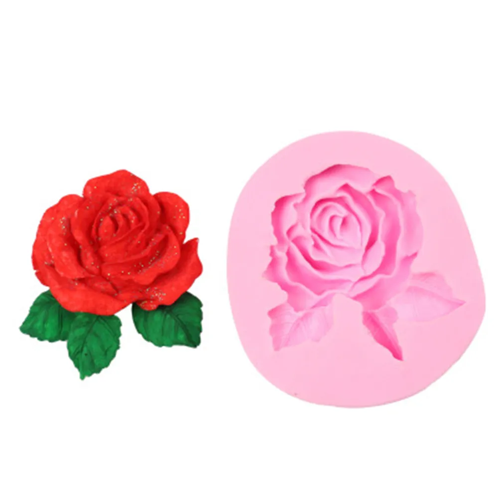 Роза цветок Fondant (сахарная) силиконовая форма для украшения торта инструмент 3D Craft